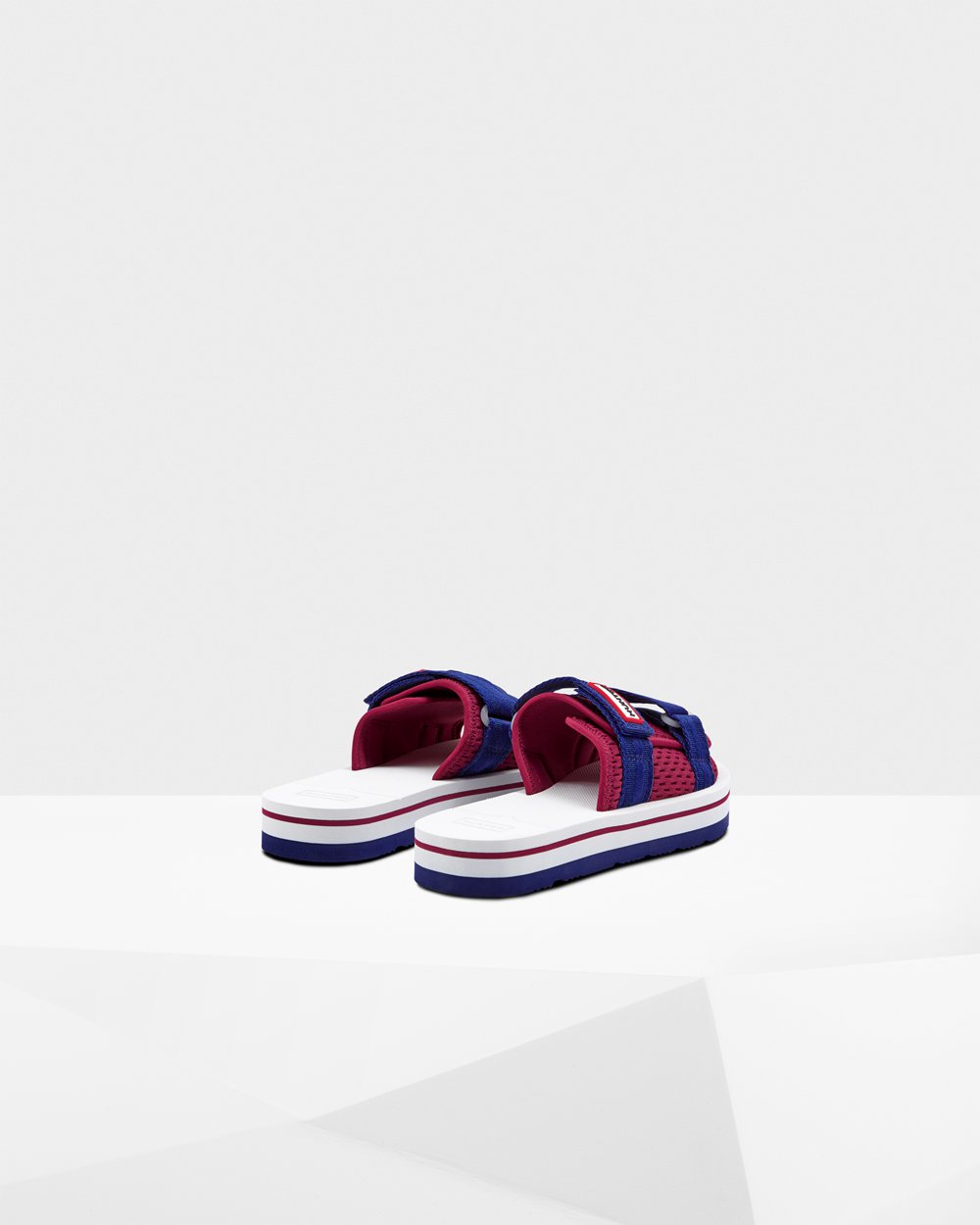 Chinelos Hunter Feminina Branco/Vermelhas/Azuis - Original Flatform Beach - 91FVCNUAH
